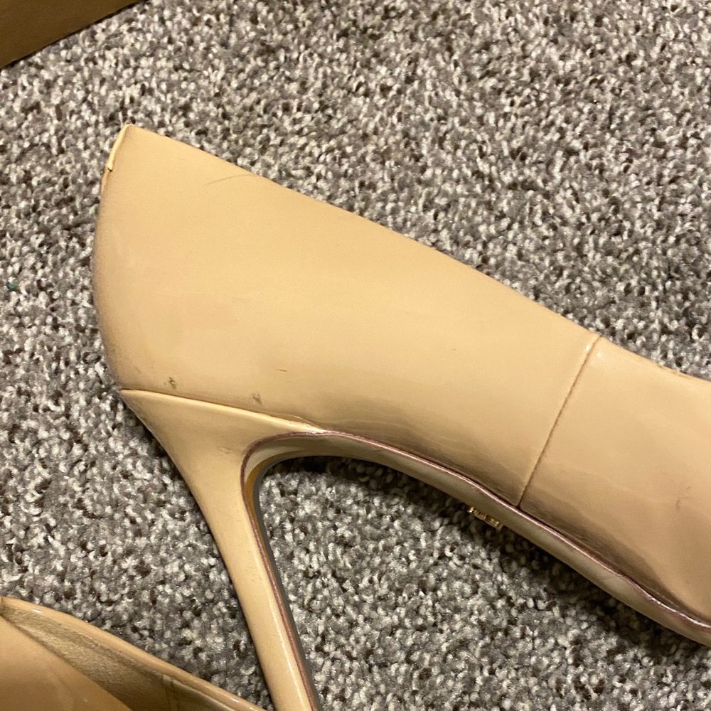 Sam Edelman Nude Patent Pointed-Toe Stiletto Pumps - Picture 9 of 10